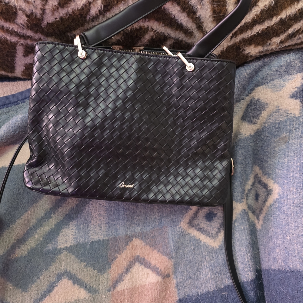 Black Woven Women's Bag